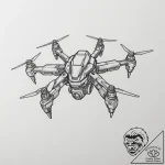 Tattoo design a robotic companion or drone ho… – tattoo sketch (№1755431160_0, 17.08.2025 11:46) — tattoovalue.net