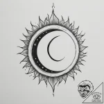 Tattoo sketch a powerful solar eclipse, symbo… – tattoo sketch (№1755431557_0, 17.08.2025 11:52) — tattoovalue.net