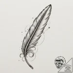 Tattoo design a floating feather with subtle… – tattoo sketch (№1755431954_0, 17.08.2025 11:59) — tattoovalue.net