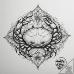 Tattoo design a cancer crab, with its shell c… – tattoo sketch (№1755432153_0, 17.08.2025 12:02) — tattoovalue.net