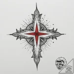 Tattoo design a small, unadorned cross or sta… – tattoo sketch (№1755433359_0, 17.08.2025 12:22) — tattoovalue.net