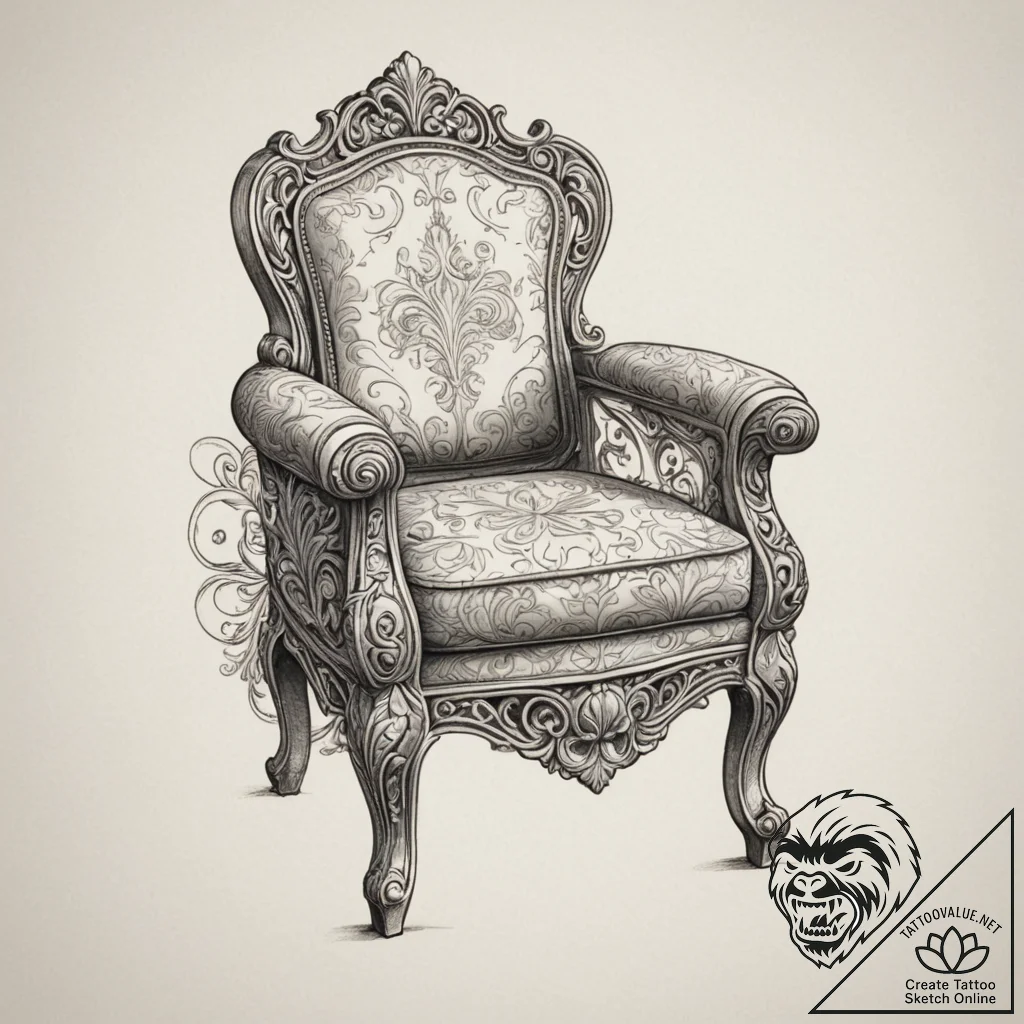 Tattoo design a gaming chair armrest with a s... - tattoo sketch (№1755433754_0, 17.08.2025 12:29) — tattoovalue.net