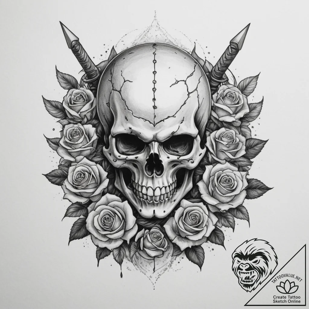 Tattoo sketch a warrior's bare chest with bat... - tattoo sketch (№1755433955_0, 17.08.2025 12:32) — tattoovalue.net