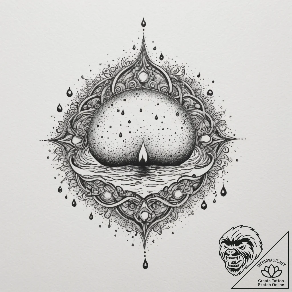 Tattoo design a cancer symbol created from fl... - tattoo sketch (№1755434155_0, 17.08.2025 12:35) — tattoovalue.net