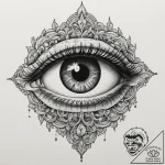 A single eye shedding a tear that becomes an… – tattoo sketch (№1755434354_0, 17.08.2025 12:39) — tattoovalue.net