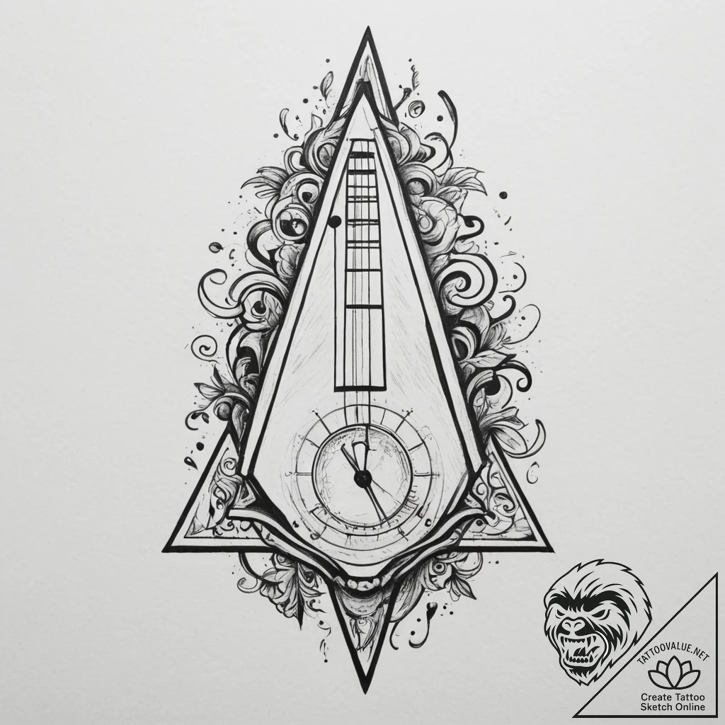 Tattoo design a metronome on one, and a subtl... - tattoo sketch (№1755434557_0, 17.08.2025 12:42) — tattoovalue.net