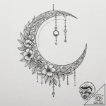 Tattoo sketch: an elegant lunitsa (crescent m… – tattoo sketch (№1755435576_0, 17.08.2025 12:59) — tattoovalue.net