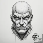 The colossal titan peeking over a wall – tattoo sketch (№1755435974_0, 17.08.2025 13:06) — tattoovalue.net