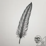 Tattoo design a detailed feather with every b… – tattoo sketch (№1755436970_0, 17.08.2025 13:22) — tattoovalue.net
