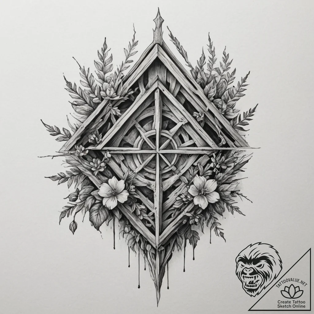 Tattoo design a robust, traditional timber fr... - tattoo sketch (№1755437367_0, 17.08.2025 13:29) — tattoovalue.net