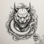 Tattoo design a stylized mimic chest with a h… – tattoo sketch (№1755437567_0, 17.08.2025 13:32) — tattoovalue.net