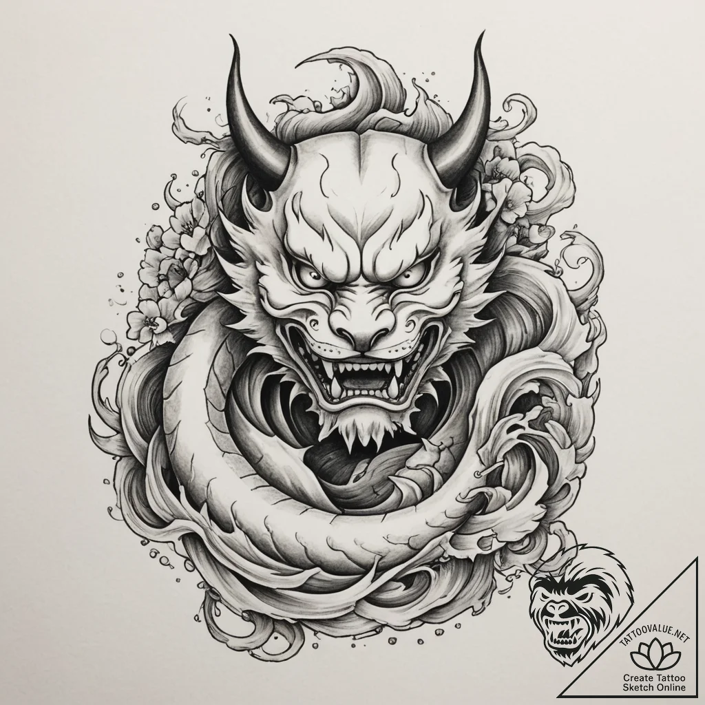 Tattoo design a stylized mimic chest with a h... - tattoo sketch (№1755437567_0, 17.08.2025 13:32) — tattoovalue.net