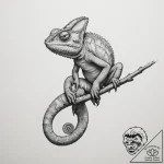 Chameleon – tattoo sketch (№1755438368_0, 17.08.2025 13:46) — tattoovalue.net
