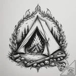 Tattoo sketch a stylized campfire on one, a t… – tattoo sketch (№1755439353_0, 17.08.2025 14:02) — tattoovalue.net