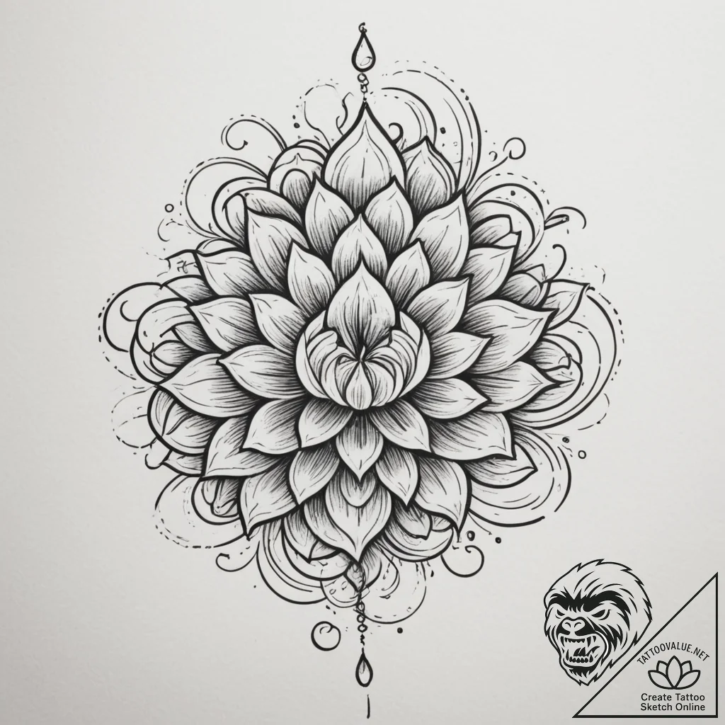 Tattoo design an abstract flow of positive en... - tattoo sketch (№1755439949_0, 17.08.2025 14:12) — tattoovalue.net