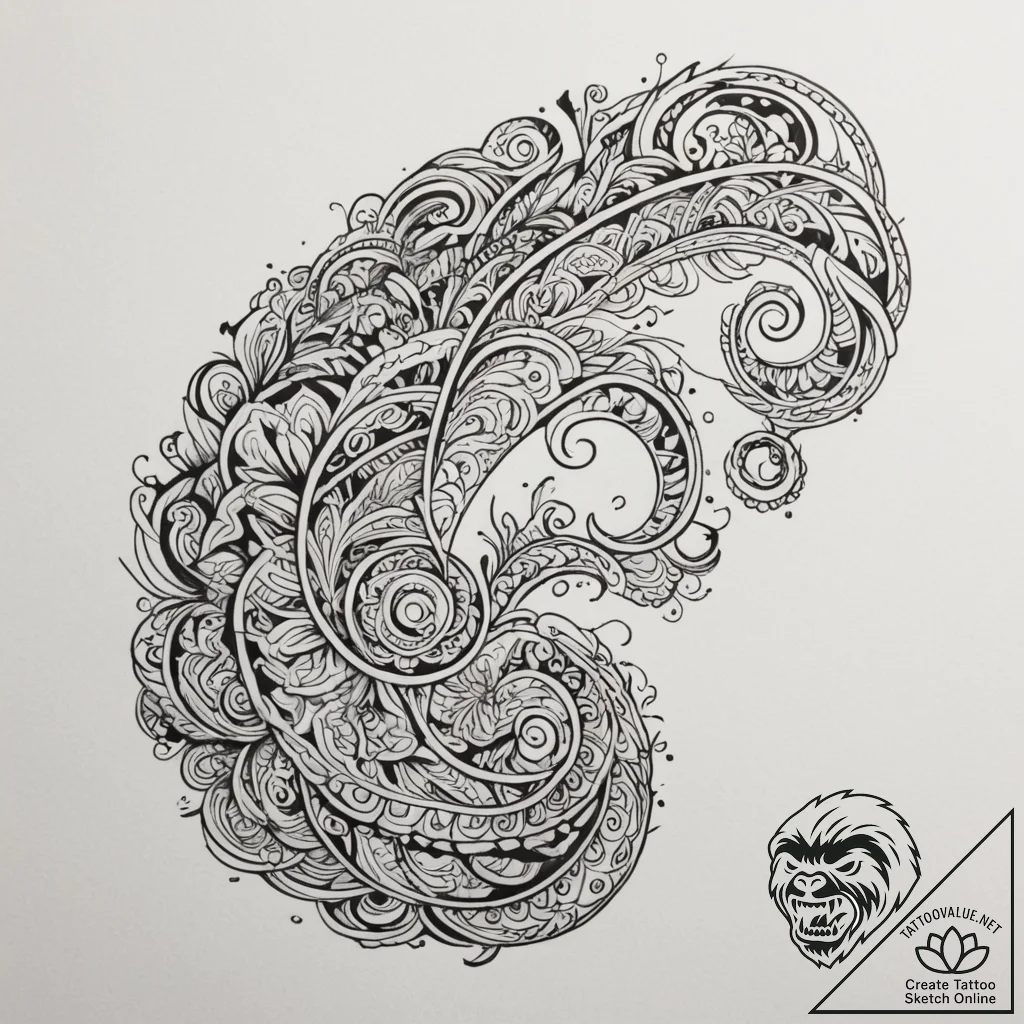Maori (pattern), tattoo drawing outline, on a... - tattoo sketch (№1755440937_0, 17.08.2025 14:28) — tattoovalue.net