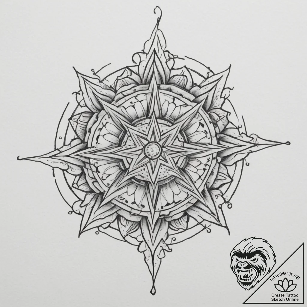 Kolovrat, concept art for tattoo, linework ta... - tattoo sketch (№1755441728_0, 17.08.2025 14:42) — tattoovalue.net