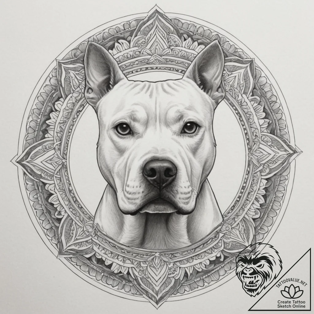 Pit bull terrier, concept art for tattoo, sof... - tattoo sketch (№1755442720_0, 17.08.2025 14:58) — tattoovalue.net