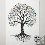 Tattoo design a tree whose roots are intertwi… – tattoo sketch (№1755442919_0, 17.08.2025 15:01) — tattoovalue.net