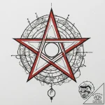 Pentacle, tattoo drawing outline, black outli… – tattoo sketch (№1755443314_0, 17.08.2025 15:08) — tattoovalue.net