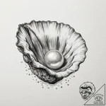 Tattoo design a delicate pearl in an open oys… – tattoo sketch (№1755443714_0, 17.08.2025 15:15) — tattoovalue.net