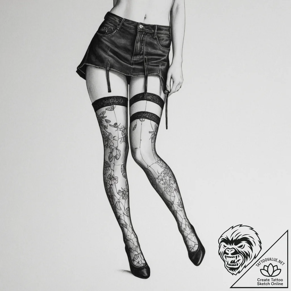 Stockings - tattoo sketch (№1755444309_0, 17.08.2025 15:25) — tattoovalue.net