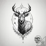 Tattoo design a zodiac animal’s silhouette fi… – tattoo sketch (№1755444718_0, 17.08.2025 15:31) — tattoovalue.net