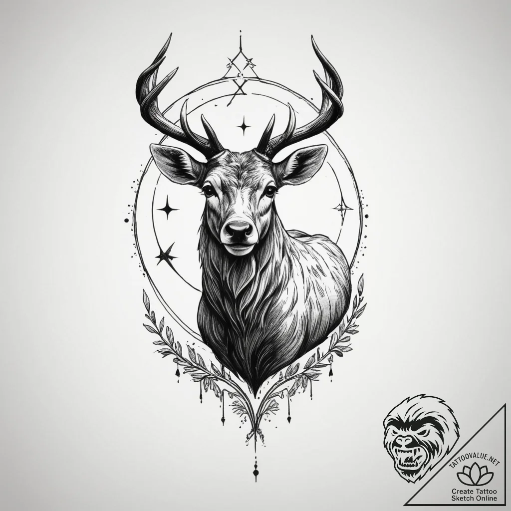 Tattoo design a zodiac animal's silhouette fi... - tattoo sketch (№1755444718_0, 17.08.2025 15:31) — tattoovalue.net