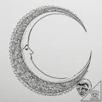 Tattoo sketch a crescent moon with a figure s… – tattoo sketch (№1755444918_0, 17.08.2025 15:35) — tattoovalue.net
