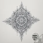 Tattoo design: an ornamental tattoo featuring… – tattoo sketch (№1755445923_0, 17.08.2025 15:52) — tattoovalue.net