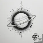 Jupiter (planet), artistic tattoo sketch, lin… – tattoo sketch (№1755446123_0, 17.08.2025 15:55) — tattoovalue.net