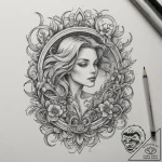 Book, ink illustration for tattoo, neo tradit… – tattoo sketch (№1755446932_0, 17.08.2025 16:08) — tattoovalue.net