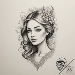 A perfectly made hotel bed with crisp white l… – tattoo sketch (№1755447130_0, 17.08.2025 16:12) — tattoovalue.net
