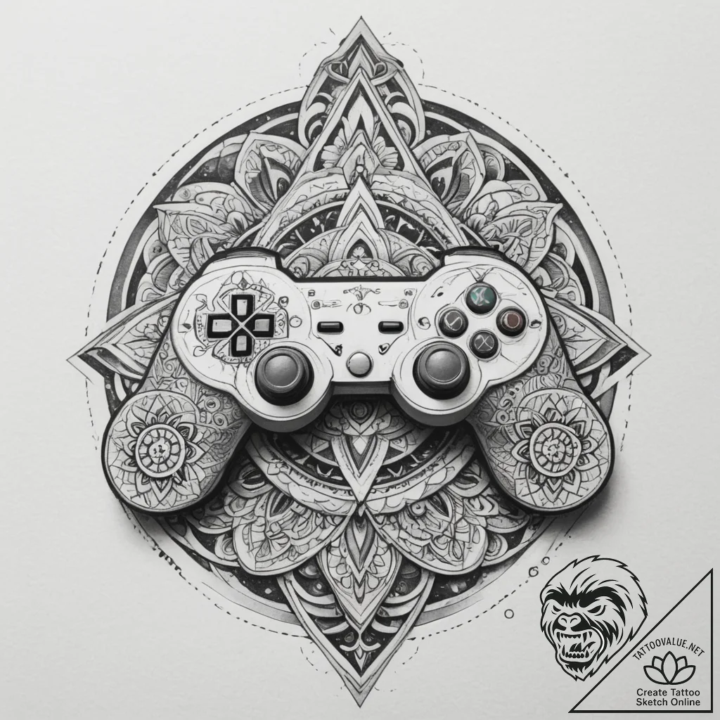 Tattoo sketch a classic gamepad button set x... - tattoo sketch (№1755447346_0, 17.08.2025 16:15) — tattoovalue.net
