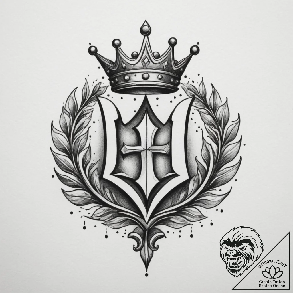 Tattoo design a stylized "player" symbol with... - tattoo sketch (№1755447957_0, 17.08.2025 16:25) — tattoovalue.net