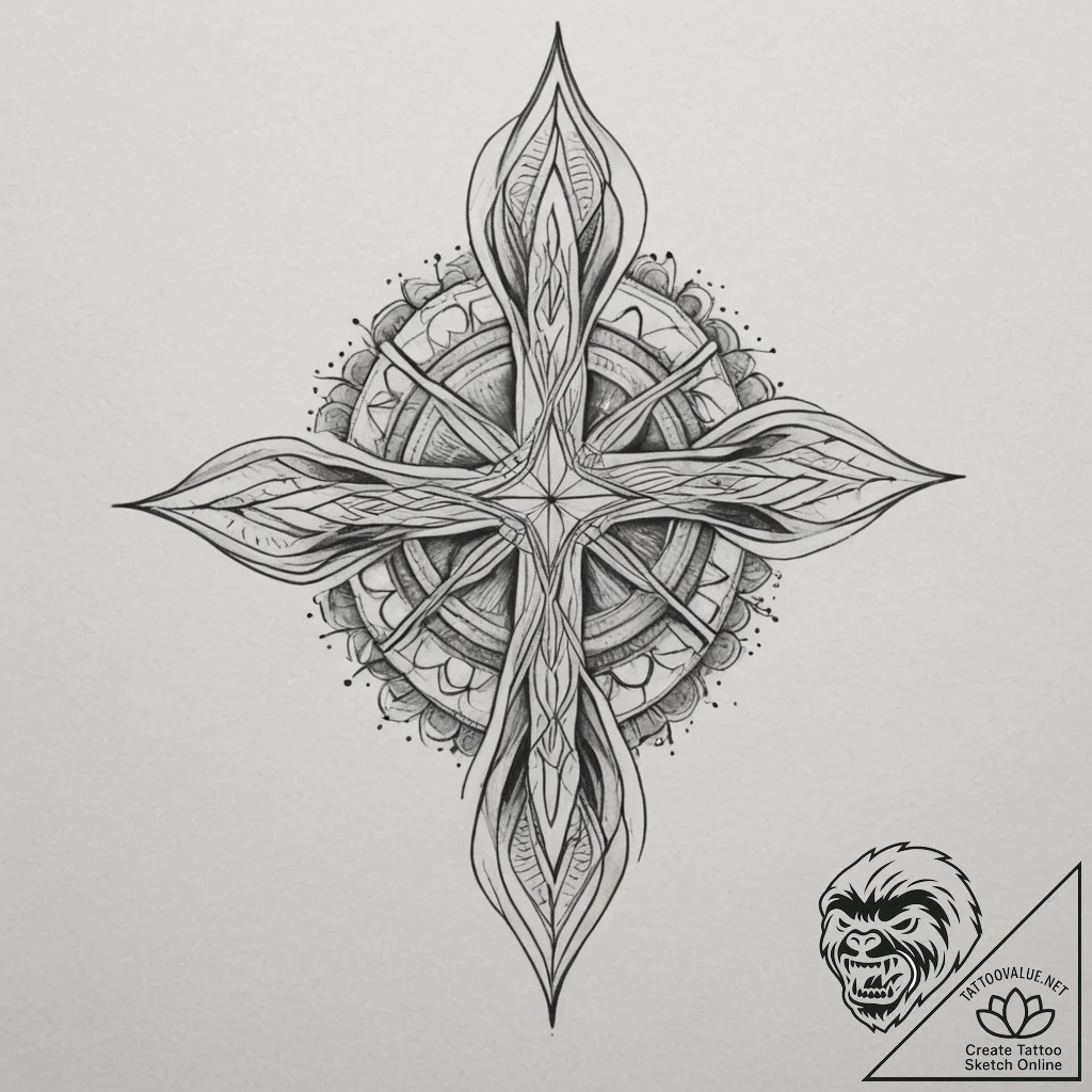 Tattoo sketch a subtle geometric pattern on a... - tattoo sketch (№1755448168_0, 17.08.2025 16:29) — tattoovalue.net