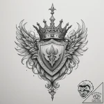 Tattoo sketch a noble crest with a subtle cro… – tattoo sketch (№1755448374_0, 17.08.2025 16:32) — tattoovalue.net