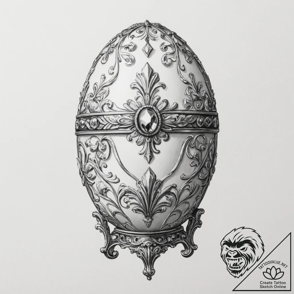 Faberge egg - tattoo sketch (№1755448978_0, 17.08.2025 16:42) — tattoovalue.net