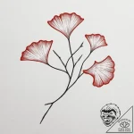 Ginkgo leaves, tattoo sketch design, on a cle… – tattoo sketch (№1755449183_0, 17.08.2025 16:46) — tattoovalue.net