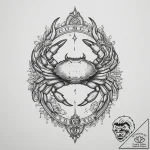 Tattoo design a cancer crab with the “chariot… – tattoo sketch (№1755449391_0, 17.08.2025 16:49) — tattoovalue.net