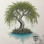 Tattoo sketch an abstract weeping willow tree… – tattoo sketch (№1755449986_0, 17.08.2025 16:59) — tattoovalue.net