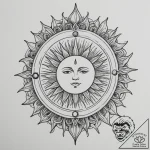 Tattoo design a stylized depiction of “the su… – tattoo sketch (№1755451813_0, 17.08.2025 17:30) — tattoovalue.net