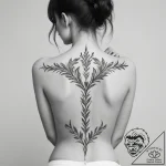 Tattoo sketch a minimalist design on the back… – tattoo sketch (№1755452018_0, 17.08.2025 17:33) — tattoovalue.net