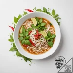 A vibrant bowl of pho, with fresh herbs, lime… – tattoo sketch (№1755453027_0, 17.08.2025 17:50) — tattoovalue.net