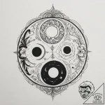 Yin-yang, concept art for tattoo, on a clean… – tattoo sketch (№1755453227_0, 17.08.2025 17:53) — tattoovalue.net