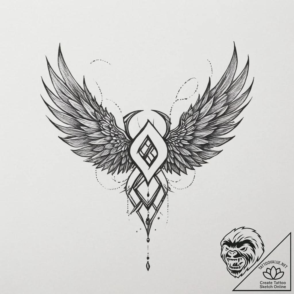 93. tattoo sketch: "vetar" rune subtly integr... - tattoo sketch (№1755453432_0, 17.08.2025 17:57) — tattoovalue.net