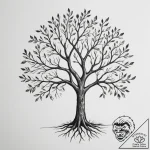 Tattoo design a minimalist tree where each br… – tattoo sketch (№1755454240_0, 17.08.2025 18:10) — tattoovalue.net