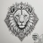 Tattoo sketch a leo lion with the “strength”… – tattoo sketch (№1755454637_0, 17.08.2025 18:17) — tattoovalue.net