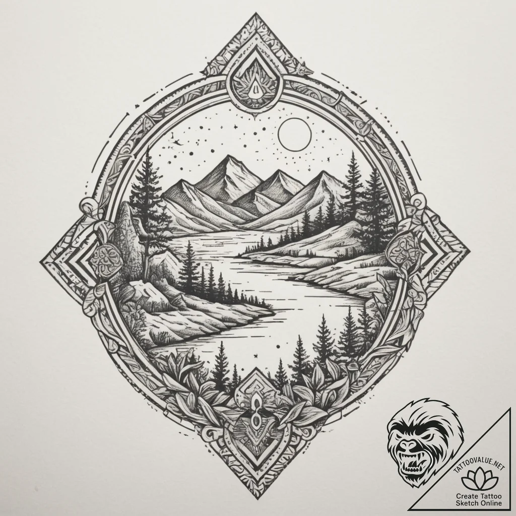 A shot of an archaeological dig site., tattoo... - tattoo sketch (№1755455038_0, 17.08.2025 18:23) — tattoovalue.net