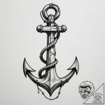 Tattoo design a single, robust anchor, repres… – tattoo sketch (№1755455857_0, 17.08.2025 18:37) — tattoovalue.net